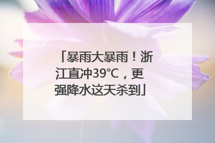 暴雨大暴雨！浙江直冲39℃，更强降水这天杀到