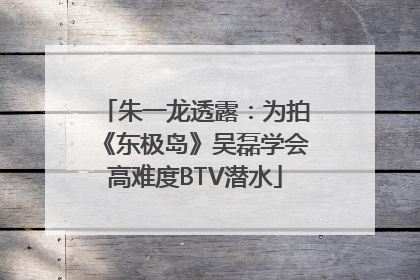 朱一龙透露：为拍《东极岛》吴磊学会高难度BTV潜水
