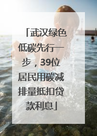 武汉绿色低碳先行一步，39位居民用碳减排量抵扣贷款利息