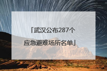 武汉公布287个应急避难场所名单