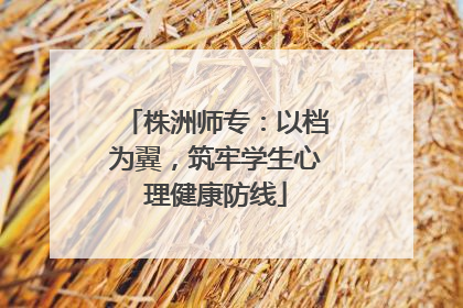 株洲师专：以档为翼，筑牢学生心理健康防线