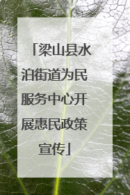 梁山县水泊街道为民服务中心开展惠民政策宣传
