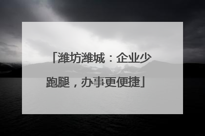 潍坊潍城：企业少跑腿，办事更便捷