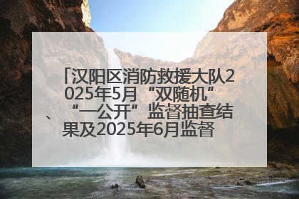 汉阳区消防救援大队2025年5月“双随机”、“一公开”监督抽查结果及2025年6月监督抽查任务公示