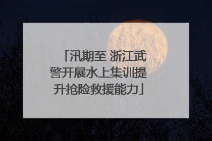 汛期至 浙江武警开展水上集训提升抢险救援能力