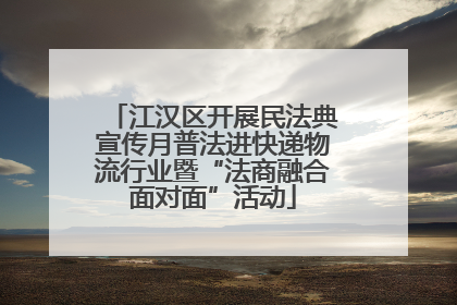 江汉区开展民法典宣传月普法进快递物流行业暨“法商融合面对面”活动