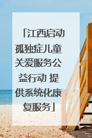 江西启动孤独症儿童关爱服务公益行动 提供系统化康复服务