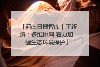 河南日报智库｜王新涛：多维协同 着力加强生态环境保护