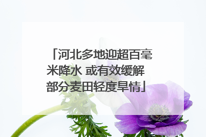 河北多地迎超百毫米降水 或有效缓解部分麦田轻度旱情