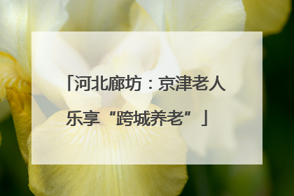 河北廊坊：京津老人乐享“跨城养老”