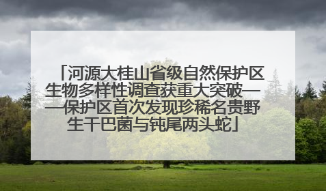 河源大桂山省级自然保护区生物多样性调查获重大突破——保护区首次发现珍稀名贵野生干巴菌与钝尾两头蛇