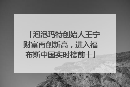 泡泡玛特创始人王宁财富再创新高，进入福布斯中国实时榜前十