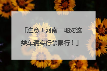 注意！河南一地对这类车辆实行禁限行！