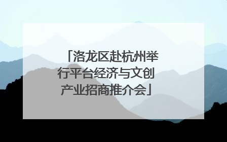 洛龙区赴杭州举行平台经济与文创产业招商推介会