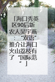海口秀英区90后新农人吴宇燕：“双语”推介让海口火山荔枝有了“国际范”