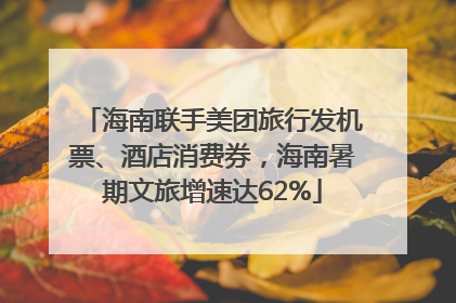 海南联手美团旅行发机票、酒店消费券，海南暑期文旅增速达62%