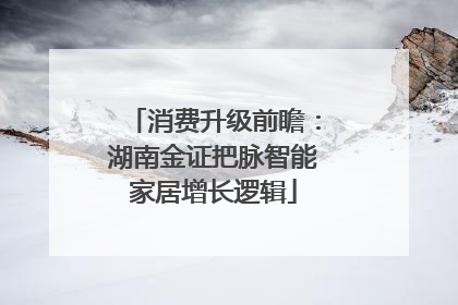 消费升级前瞻：湖南金证把脉智能家居增长逻辑