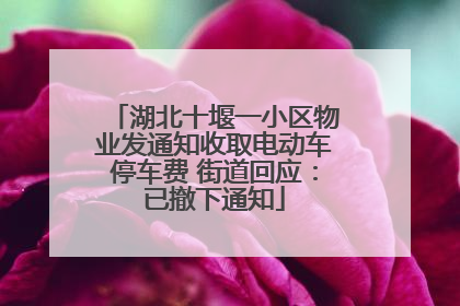 湖北十堰一小区物业发通知收取电动车停车费 街道回应：已撤下通知