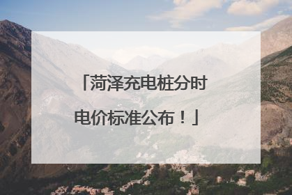 菏泽充电桩分时电价标准公布！