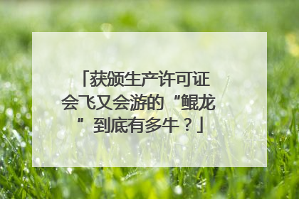 获颁生产许可证 会飞又会游的“鲲龙”到底有多牛？