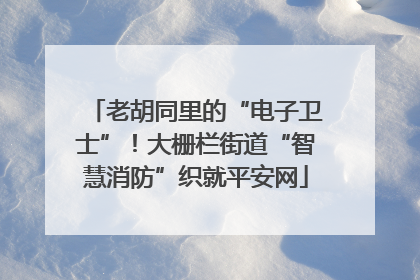 老胡同里的“电子卫士”！大栅栏街道“智慧消防”织就平安网