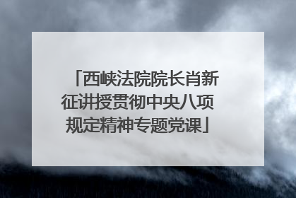 西峡法院院长肖新征讲授贯彻中央八项规定精神专题党课
