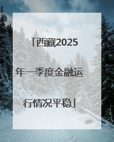 西藏2025年一季度金融运行情况平稳