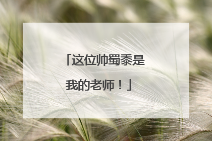 这位帅蜀黍是我的老师！