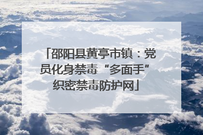 邵阳县黄亭市镇：党员化身禁毒“多面手” 织密禁毒防护网