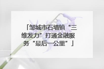 邹城市石墙镇“三维发力”打通金融服务“最后一公里”