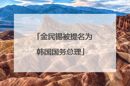 金民锡被提名为韩国国务总理