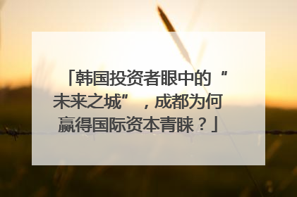 韩国投资者眼中的“未来之城”，成都为何赢得国际资本青睐？
