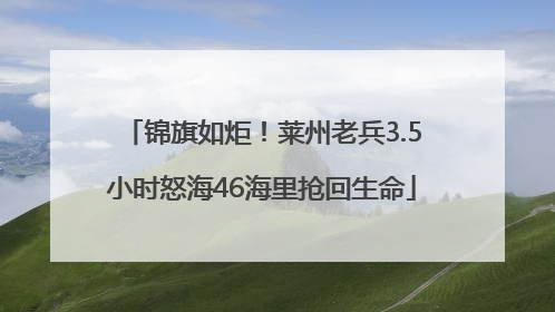 锦旗如炬！莱州老兵3.5小时怒海46海里抢回生命