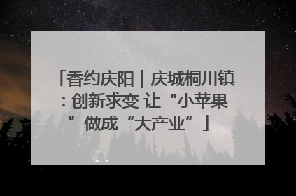 香约庆阳｜庆城桐川镇：创新求变 让“小苹果”做成“大产业”