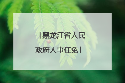 黑龙江省人民政府人事任免
