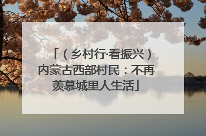 （乡村行·看振兴）内蒙古西部村民：不再羡慕城里人生活