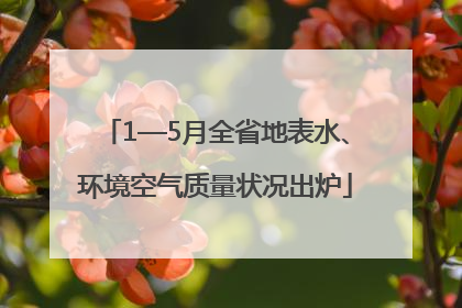 1—5月全省地表水、环境空气质量状况出炉
