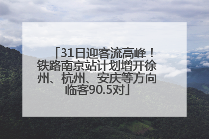 31日迎客流高峰！铁路南京站计划增开徐州、杭州、安庆等方向临客90.5对