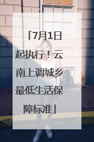 7月1日起执行！云南上调城乡最低生活保障标准